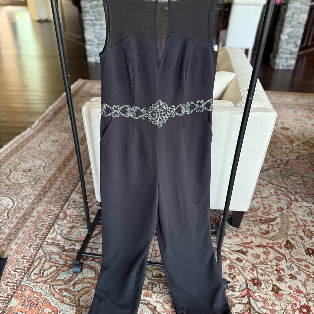 JS Boutique Black Jumpsuit with Silver Detail